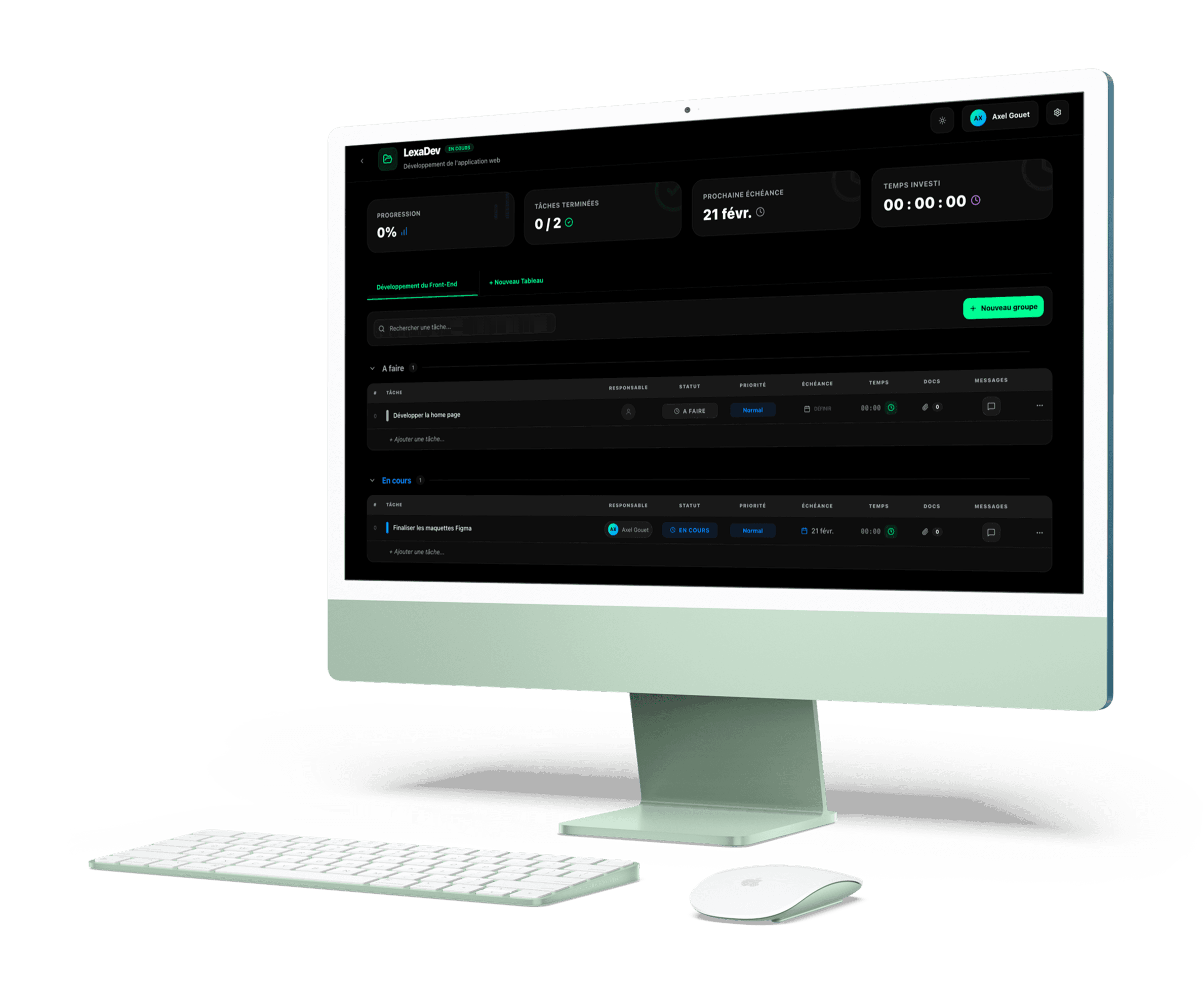 LexaDev Project Dashboard Mockup